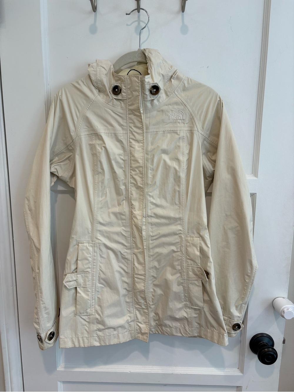 The North Face Cream Lightweight Hooded Jacket